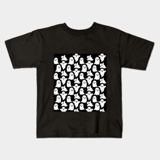 Black and white Halloween pattern design Kids T-Shirt